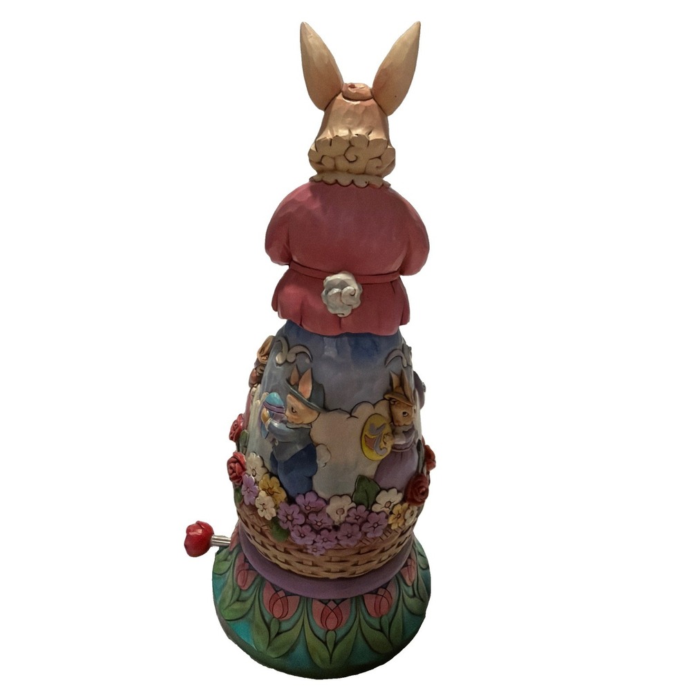 Jim Shore Heartwood Creek Easter's On Its Way Musical Rotating Bunny 4044668 Box - Picture 3 of 9
